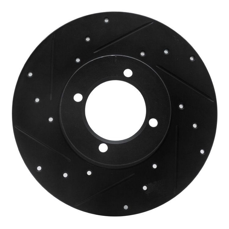 633-67011L Drilled/Slotted Brake Rotor [Black], 1980-1983 Infiniti/Nissan, Position: Front Left