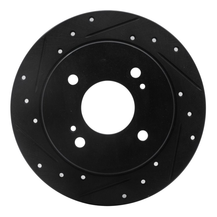 633-67012L Drilled/Slotted Brake Rotor [Black], 1982-1988 Infiniti/Nissan, Position: Rear Left