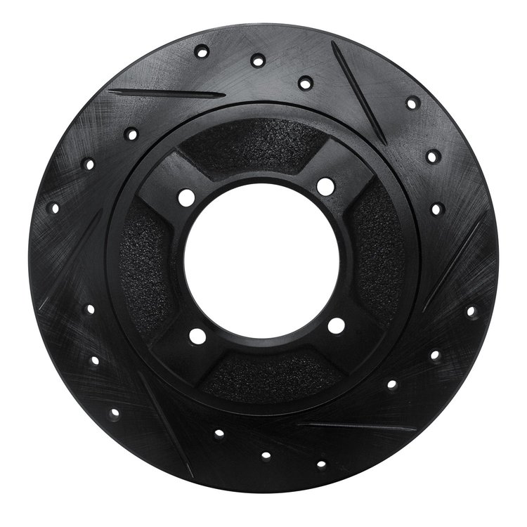 633-67013R Drilled/Slotted Brake Rotor [Black], 1982-1986 Infiniti/Nissan, Position: Front Right