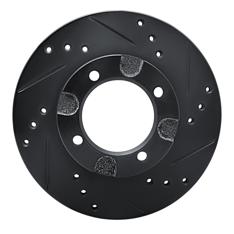 633-67014R Drilled/Slotted Brake Rotor [Black], 1982-1986 Infiniti/Nissan, Position: Front Right