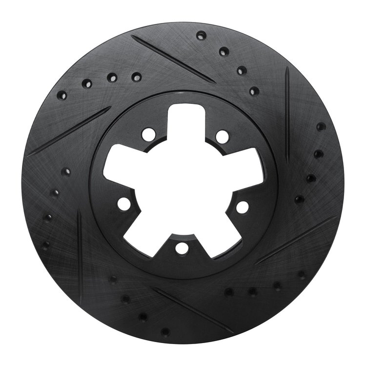 633-67017R Drilled/Slotted Brake Rotor [Black], 1984-1989 Infiniti/Nissan, Position: Front Right