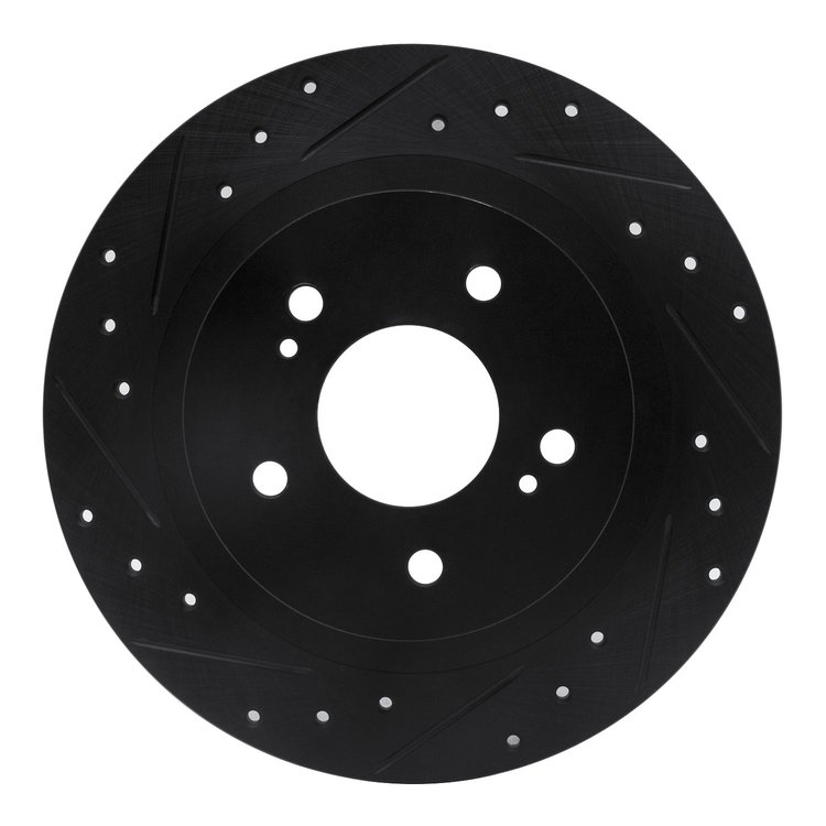 633-67018L Drilled/Slotted Brake Rotor [Black], 1984-1988 Infiniti/Nissan, Position: Rear Left