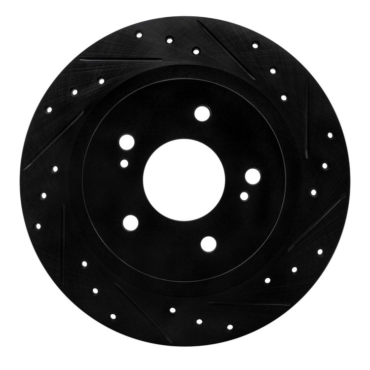 633-67018R Drilled/Slotted Brake Rotor [Black], 1984-1988 Infiniti/Nissan, Position: Rear Right