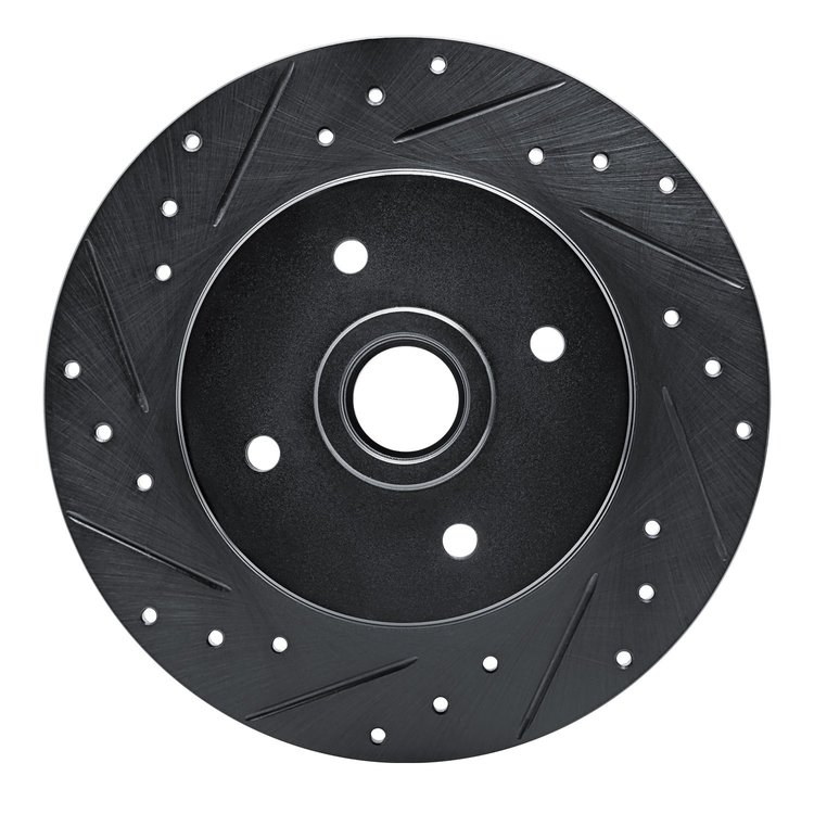 633-67019L Drilled/Slotted Brake Rotor [Black], 1984-1987 Infiniti/Nissan, Position: Rear Left