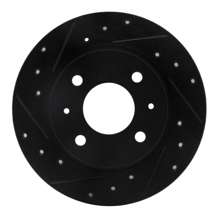 633-67020L Drilled/Slotted Brake Rotor [Black], 1986-2006 Infiniti/Nissan, Position: Front Left