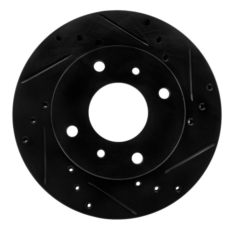 633-67022R Drilled/Slotted Brake Rotor [Black], 1985-1989 Infiniti/Nissan, Position: Front Right