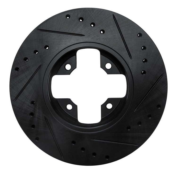 633-67023L Drilled/Slotted Brake Rotor [Black], 1984-1985 Infiniti/Nissan, Position: Front Left