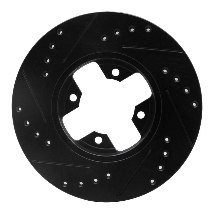 633-67023R Drilled/Slotted Brake Rotor [Black], 1984-1985 Infiniti/Nissan, Position: Front Right
