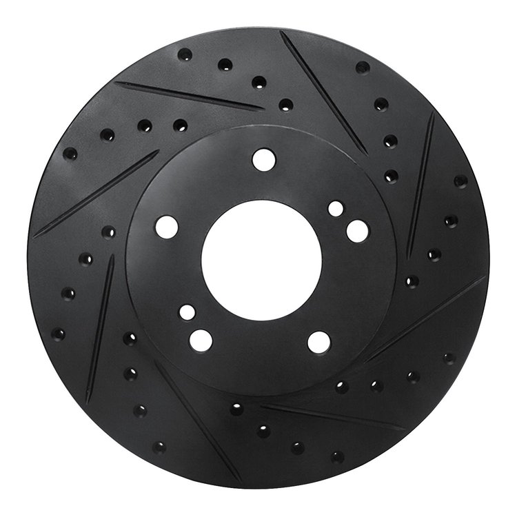 633-67025R Drilled/Slotted Brake Rotor [Black], 1987-1989 Infiniti/Nissan, Position: Front Right