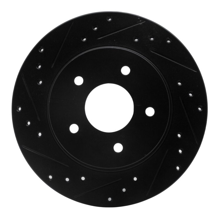 633-67026L Drilled/Slotted Brake Rotor [Black], 1987-1989 Infiniti/Nissan, Position: Rear Left