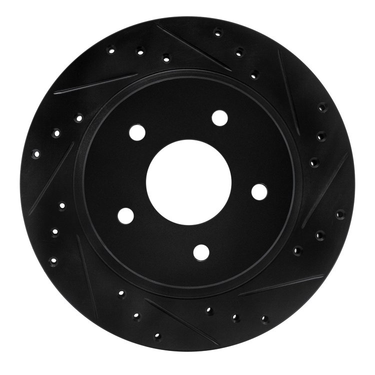 633-67026R Drilled/Slotted Brake Rotor [Black], 1987-1989 Infiniti/Nissan, Position: Rear Right