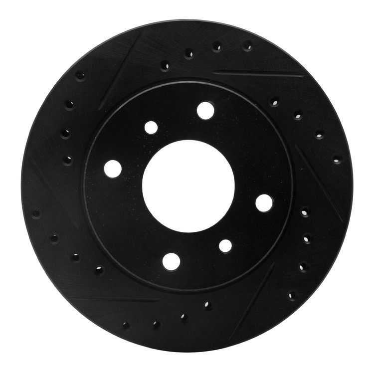 633-67027L Drilled/Slotted Brake Rotor [Black], 1989-1996 Infiniti/Nissan, Position: Front Left