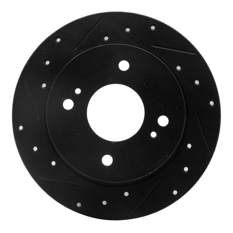 633-67029L Drilled/Slotted Brake Rotor [Black], 1989-1998 Infiniti/Nissan, Position: Rear Left