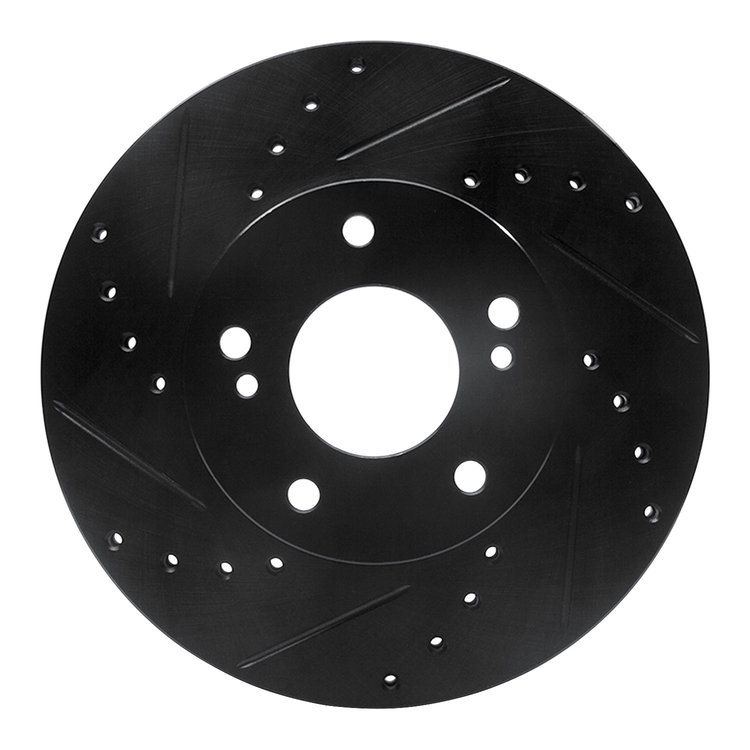 633-67030L Drilled/Slotted Brake Rotor [Black], 1989-1999 Infiniti/Nissan, Position: Front Left