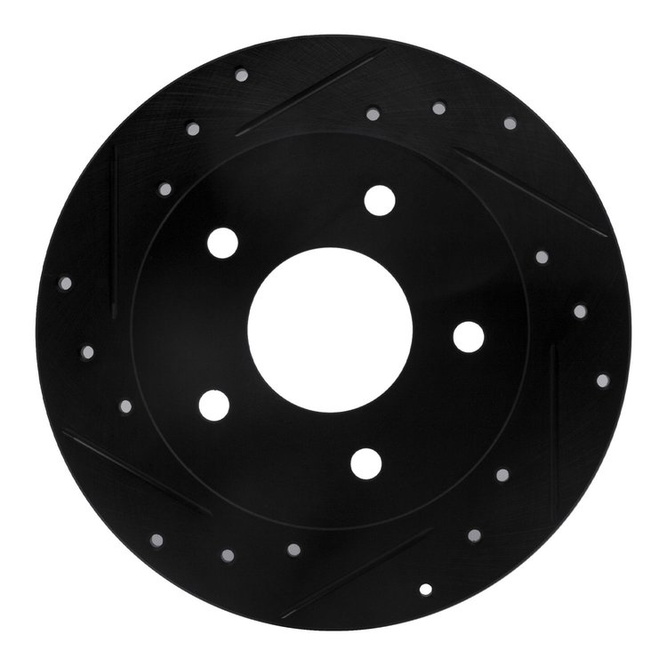 633-67031L Drilled/Slotted Brake Rotor [Black], 1989-1993 Infiniti/Nissan, Position: Rear Left