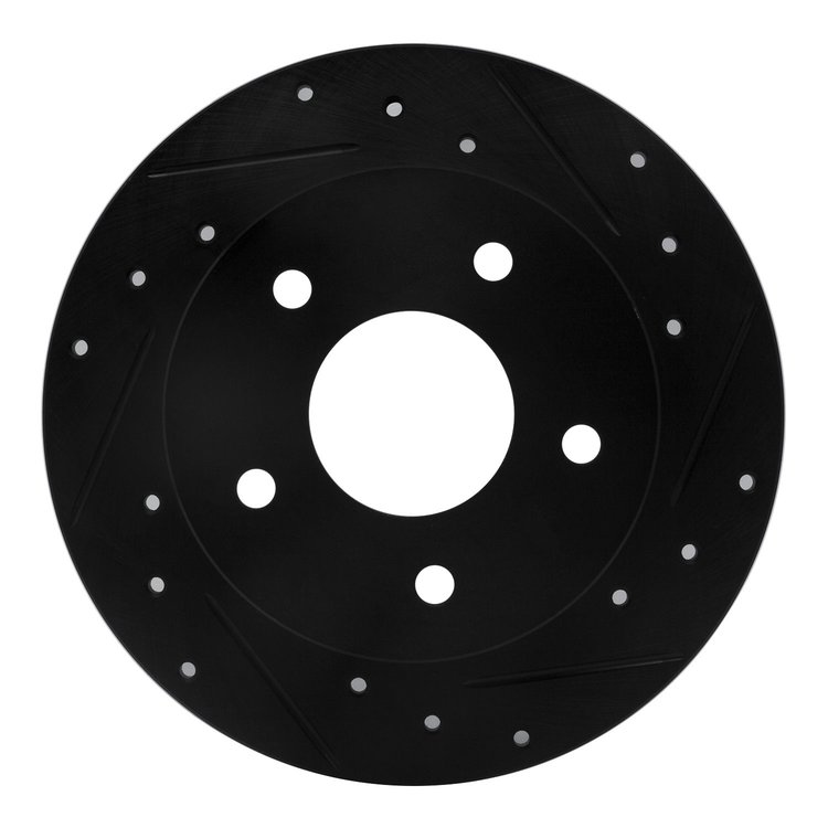 633-67031R Drilled/Slotted Brake Rotor [Black], 1989-1993 Infiniti/Nissan, Position: Rear Right