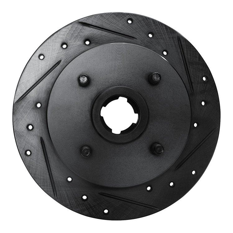 633-67032L Drilled/Slotted Brake Rotor [Black], 1988-1988 Infiniti/Nissan, Position: Rear Left