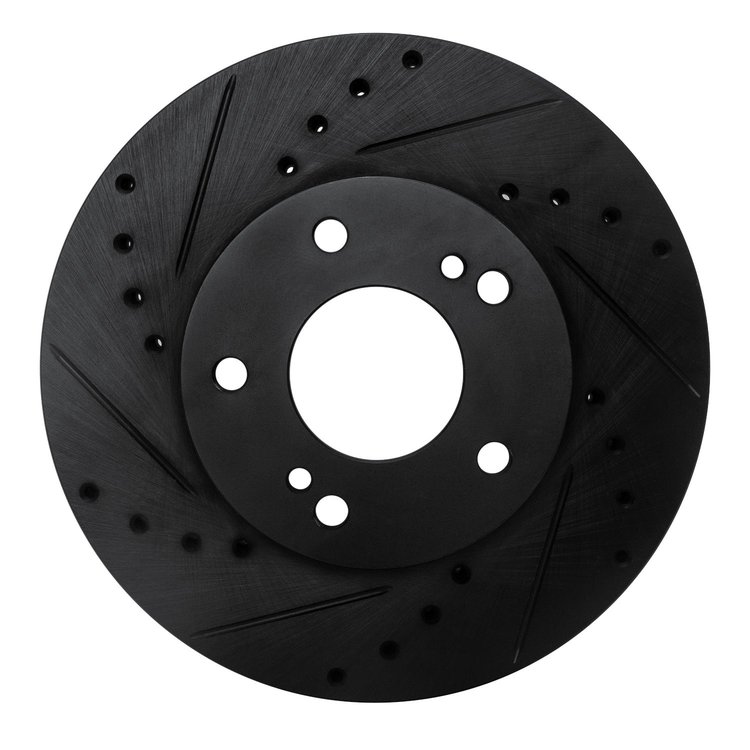 633-67033L Drilled/Slotted Brake Rotor [Black], 1989-1990 Infiniti/Nissan, Position: Front Left
