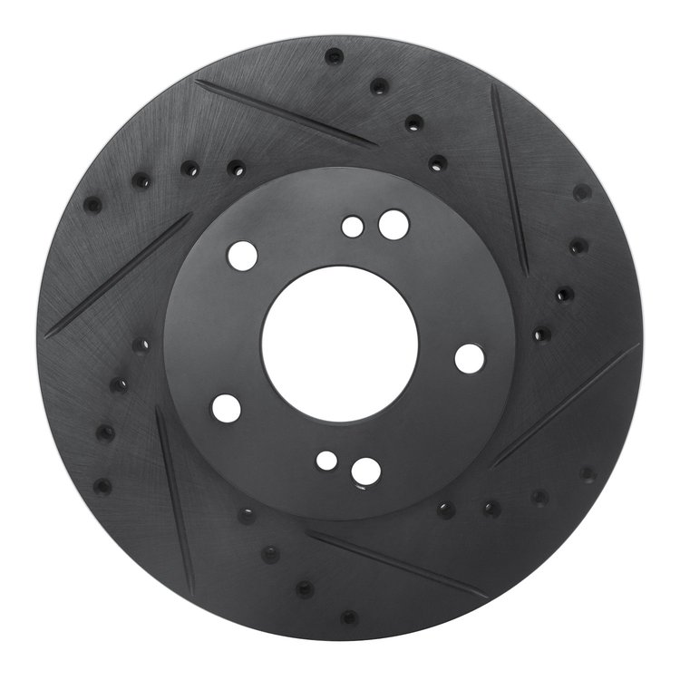 633-67033R Drilled/Slotted Brake Rotor [Black], 1989-1990 Infiniti/Nissan, Position: Front Right