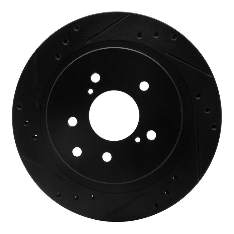 633-67034L Drilled/Slotted Brake Rotor [Black], 1989-1996 Infiniti/Nissan, Position: Rear Left
