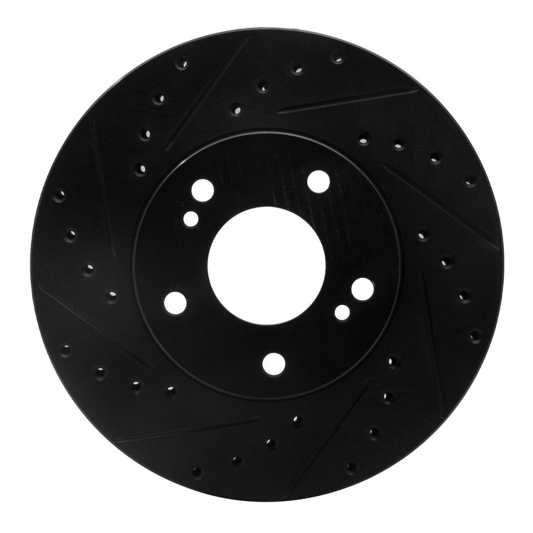 633-67035L Drilled/Slotted Brake Rotor [Black], 1989-1996 Infiniti/Nissan, Position: Front Left