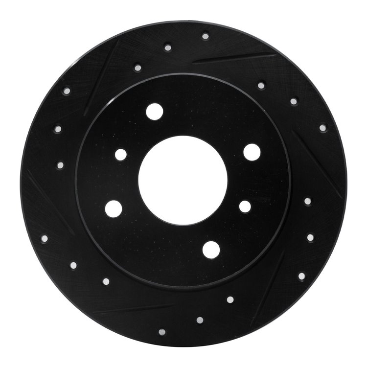 633-67036L Drilled/Slotted Brake Rotor [Black], 1990-2006 Infiniti/Nissan, Position: Rear Left