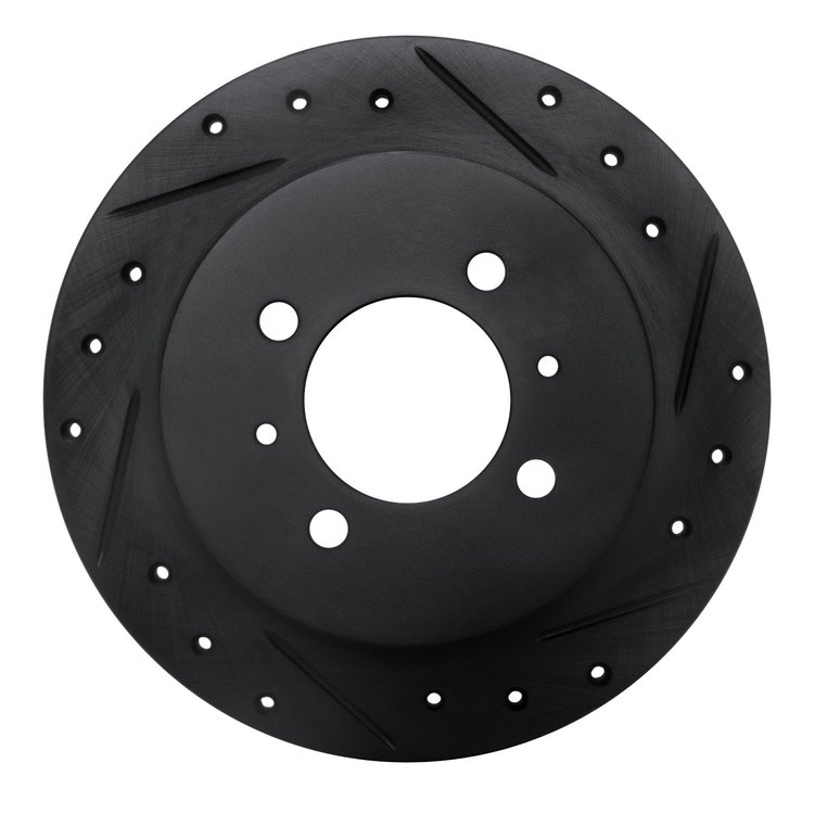 633-67038R Drilled/Slotted Brake Rotor [Black], 1991-1994 Infiniti/Nissan, Position: Rear Right