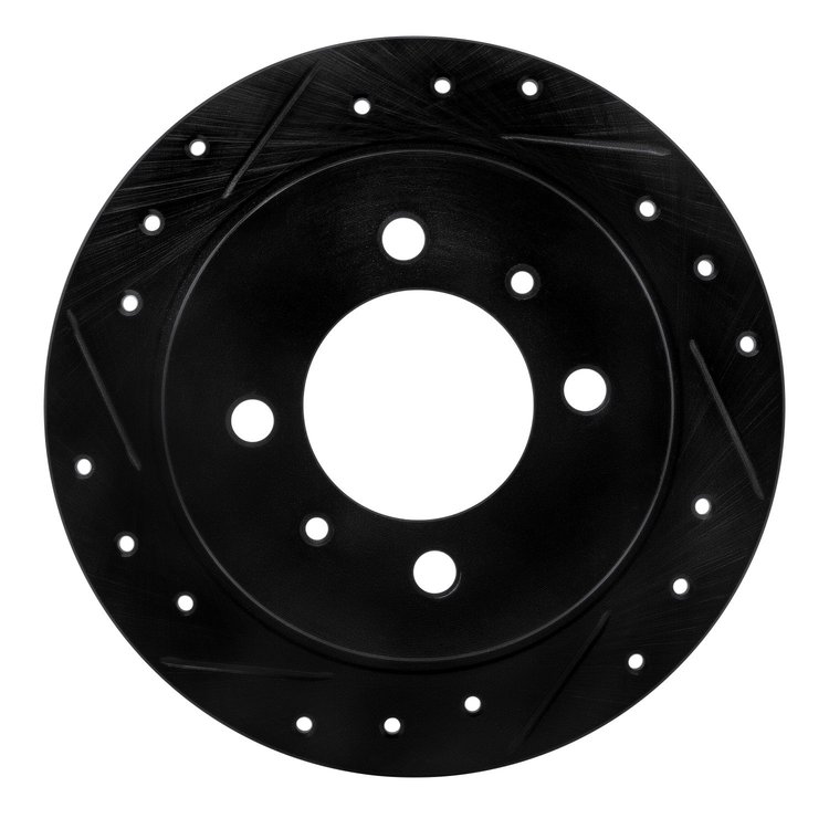 633-67039L Drilled/Slotted Brake Rotor [Black], 1991-2006 Infiniti/Nissan, Position: Rear Left