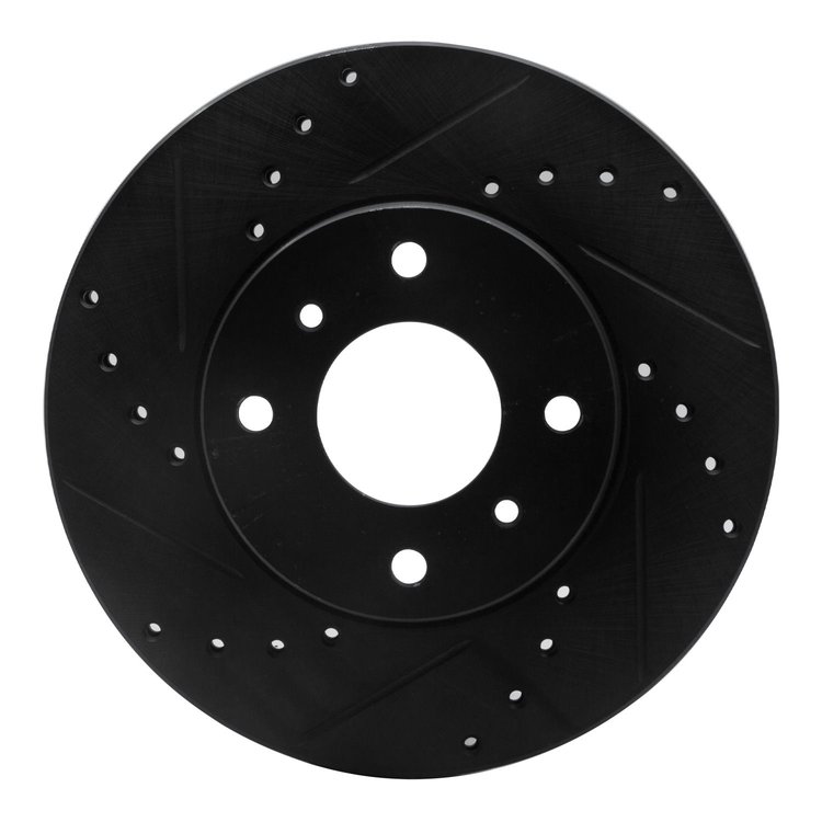 633-67040L Drilled/Slotted Brake Rotor [Black], 1993-2006 Infiniti/Nissan, Position: Front Left