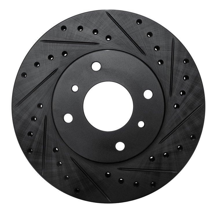 633-67040R Drilled/Slotted Brake Rotor [Black], 1993-2006 Infiniti/Nissan, Position: Front Right