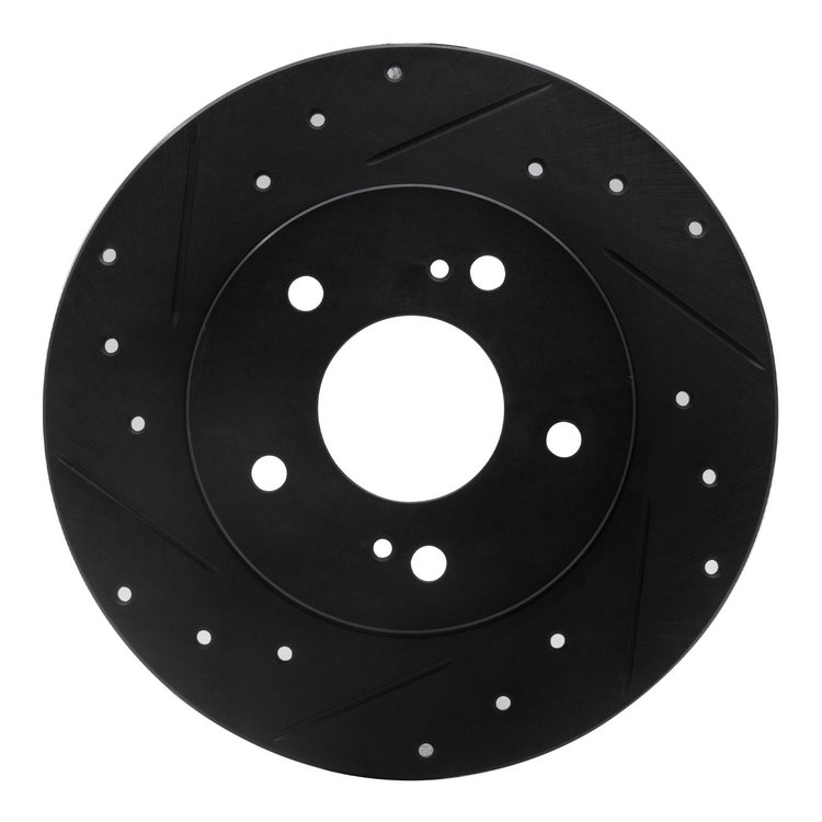 633-67043L Drilled/Slotted Brake Rotor [Black], 1994-2004 Infiniti/Nissan, Position: Rear Left