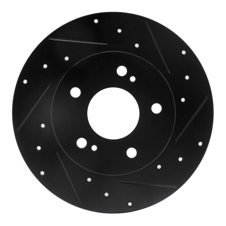 633-67043R Drilled/Slotted Brake Rotor [Black], 1994-2004 Infiniti/Nissan, Position: Rear Right