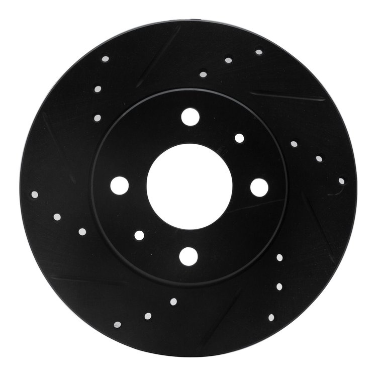 633-67045L Drilled/Slotted Brake Rotor [Black], 1995-2000 Infiniti/Nissan, Position: Front Left
