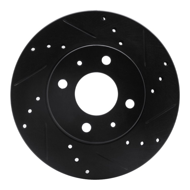 633-67045R Drilled/Slotted Brake Rotor [Black], 1995-2000 Infiniti/Nissan, Position: Front Right
