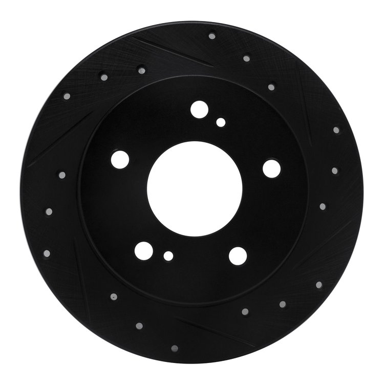 633-67046R Drilled/Slotted Brake Rotor [Black], 1994-1998 Infiniti/Nissan, Position: Rear Right