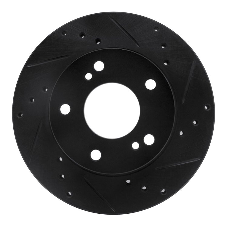 633-67047R Drilled/Slotted Brake Rotor [Black], 1996-1998 Infiniti/Nissan, Position: Front Right