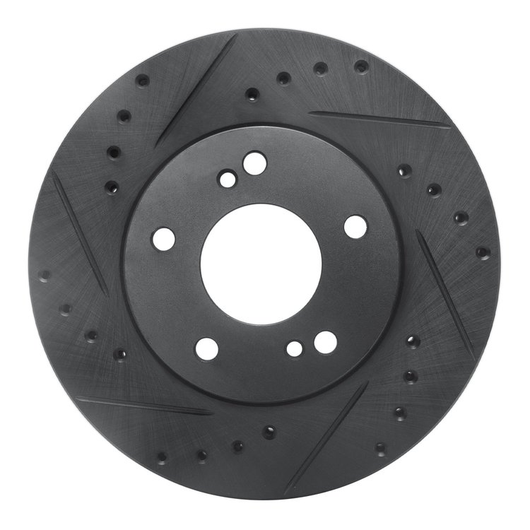 633-67048L Drilled/Slotted Brake Rotor [Black], 1999-2001 Infiniti/Nissan, Position: Front Left