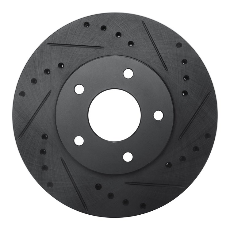633-67048R Drilled/Slotted Brake Rotor [Black], 1999-2001 Infiniti/Nissan, Position: Front Right
