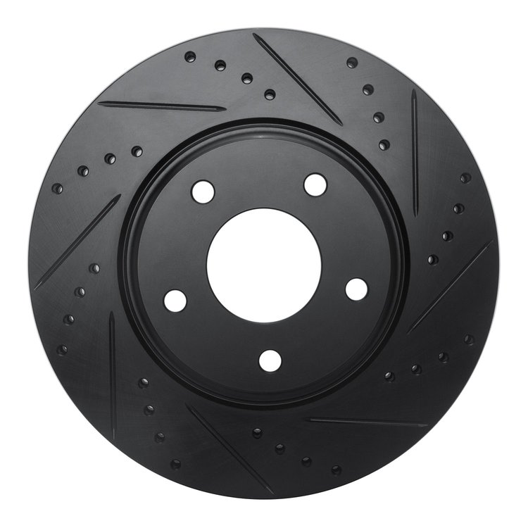 633-67049R Drilled/Slotted Brake Rotor [Black], 2002-2006 Infiniti/Nissan, Position: Front Right