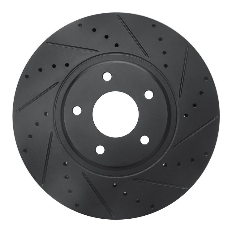 633-67051R Drilled/Slotted Brake Rotor [Black], 2003-2005 Infiniti/Nissan, Position: Front Right