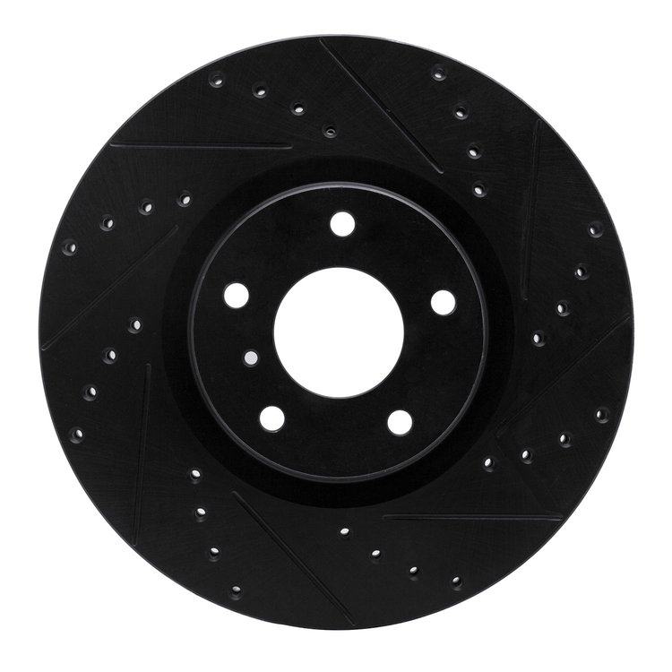 633-67052R Drilled/Slotted Brake Rotor [Black], Fits Select Infiniti/Nissan, Position: Front Right