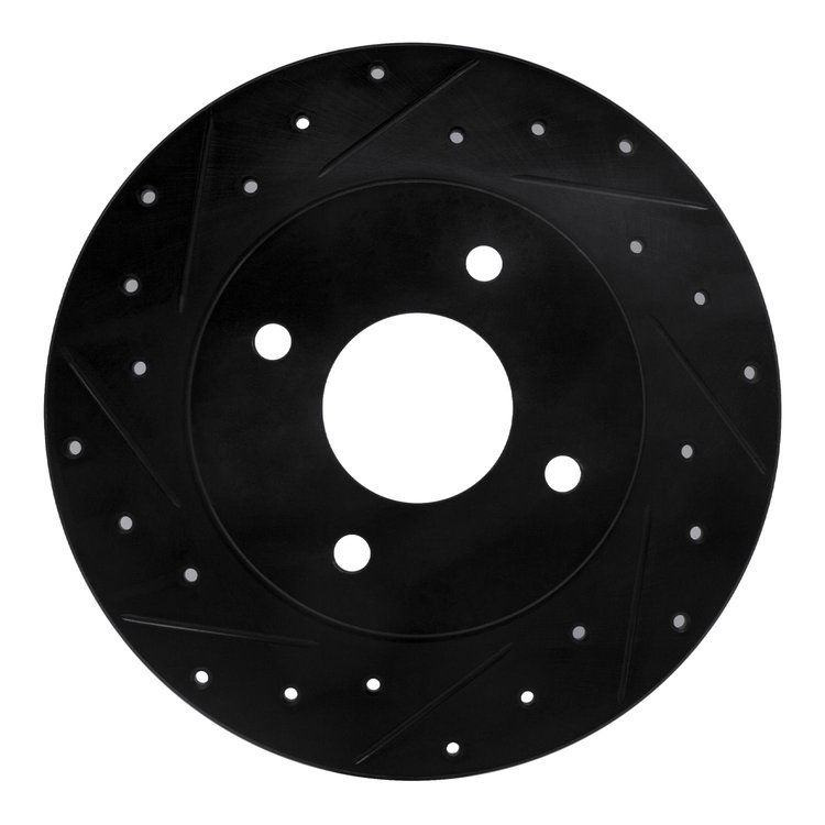 633-67053L Drilled/Slotted Brake Rotor [Black], 2004-2006 Infiniti/Nissan, Position: Rear Left