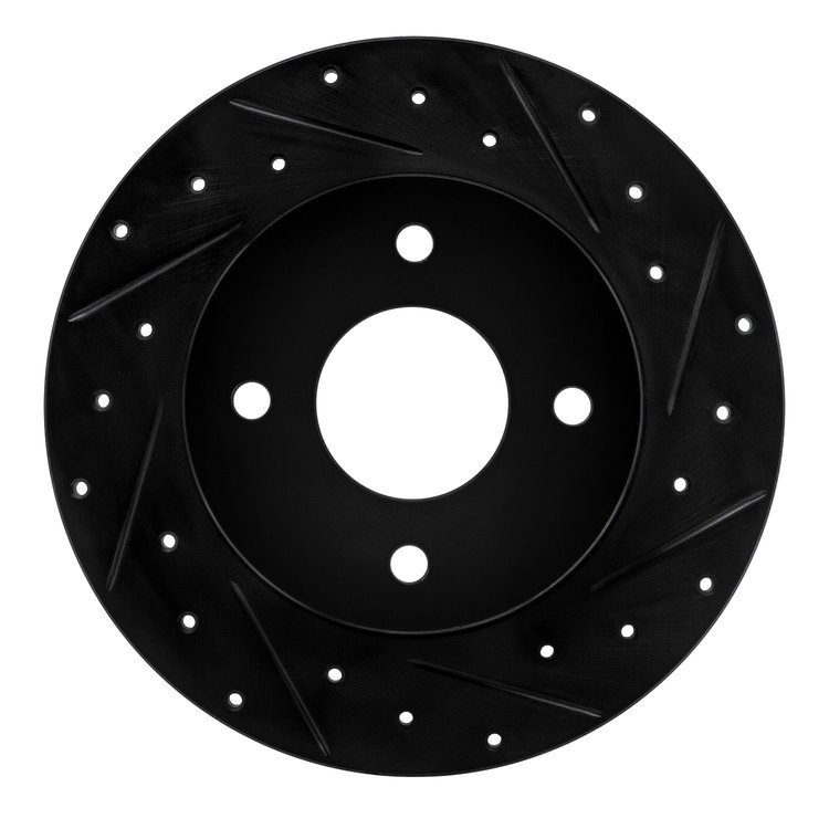 633-67053R Drilled/Slotted Brake Rotor [Black], 2004-2006 Infiniti/Nissan, Position: Rear Right