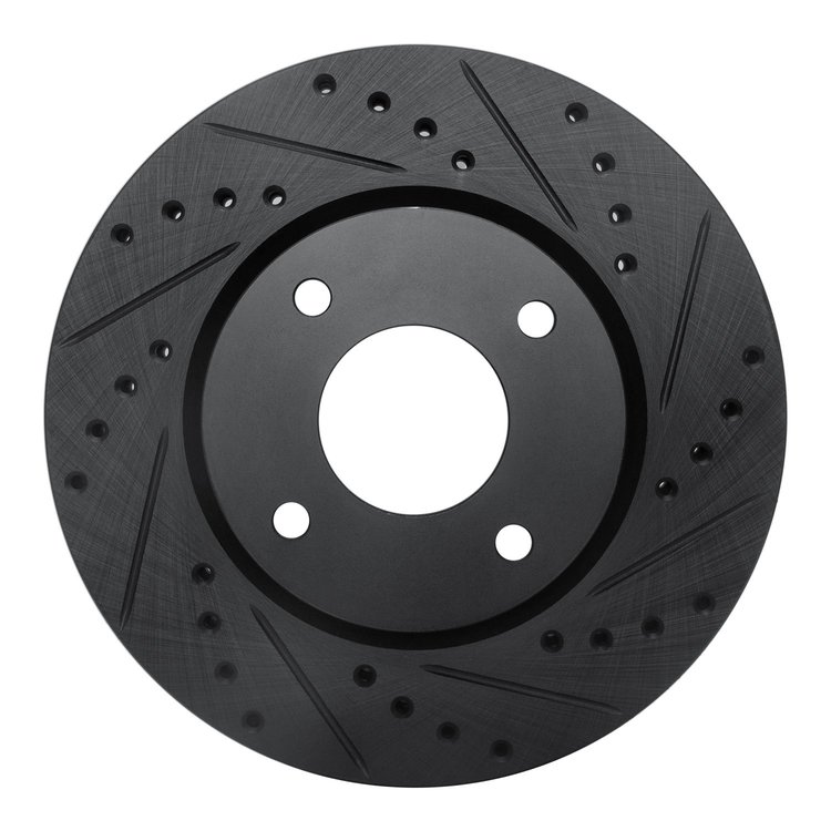 633-67056R Drilled/Slotted Brake Rotor [Black], 2007-2014 Infiniti/Nissan, Position: Front Right