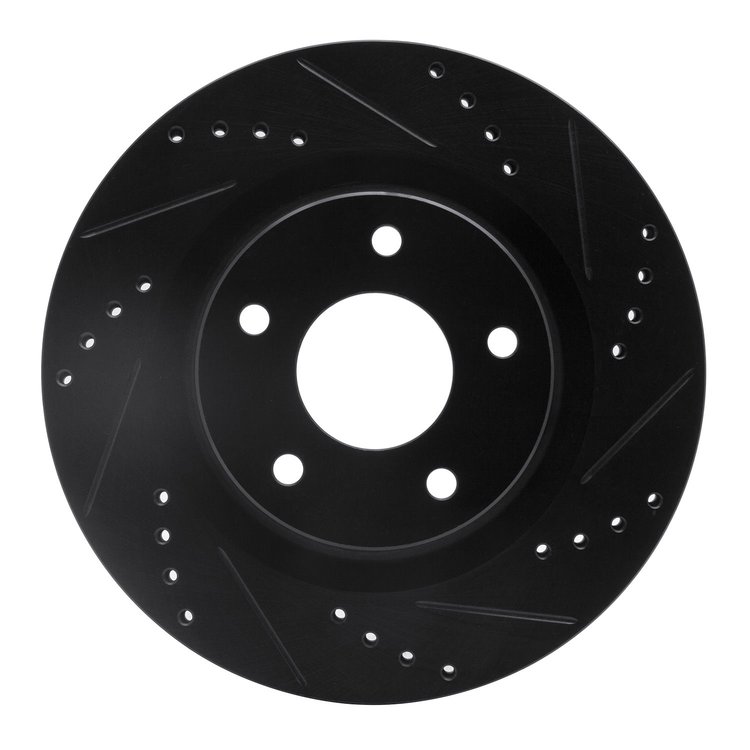 633-67057R Drilled/Slotted Brake Rotor [Black], 2007-2013 Infiniti/Nissan, Position: Front Right