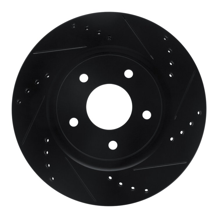 633-67058R Drilled/Slotted Brake Rotor [Black], 2007-2015 Infiniti/Nissan, Position: Front Right