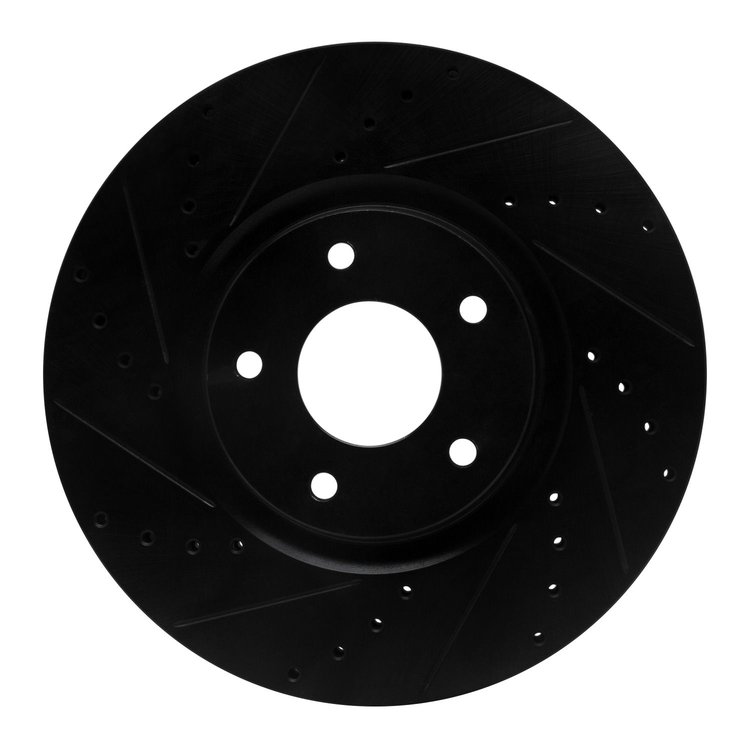 633-67059L Drilled/Slotted Brake Rotor [Black], 2007-2017 Multiple Makes/Models, Position: Front Left