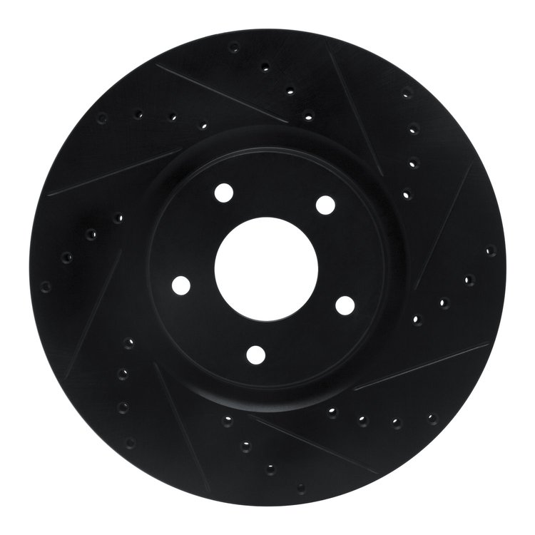 633-67059R Drilled/Slotted Brake Rotor [Black], 2007-2017 Multiple Makes/Models, Position: Front Right