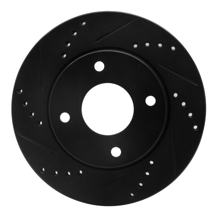 633-67062L Drilled/Slotted Brake Rotor [Black], 2007-2017 Infiniti/Nissan, Position: Front Left