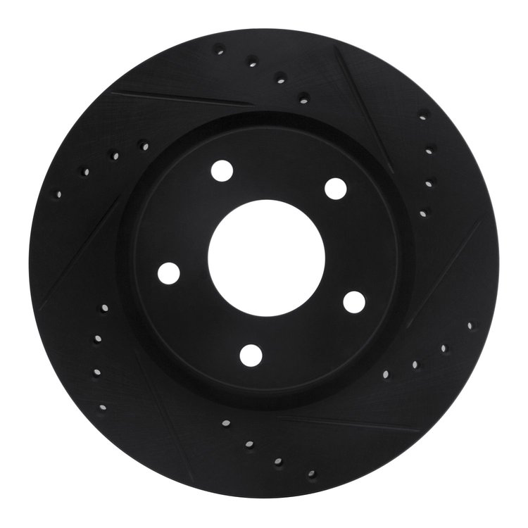 633-67064R Drilled/Slotted Brake Rotor [Black], 2013-2019 Infiniti/Nissan, Position: Front Right